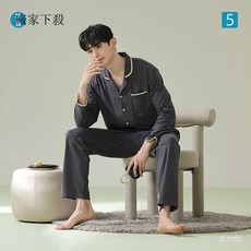 【抗菌新疆棉】男士長袖純棉睡衣套裝，春秋季爸爸款拉架棉家居服，舒適透氣