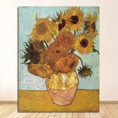 거실용 포스터 프린트 꽃병 유화 캔버스 아트 벽 그림 빈센트 고흐 황금 해바라기, a3 30x42cm 프레임 없음, 1949-02