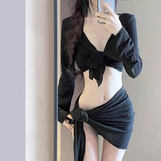 예니브 새로운 출시 여성용 긴팔 수영복 비치웨어 4종 풀세트 래쉬가드 비치 워터파크