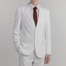 팔레트수트 남성용 모던 화이트 싱글 수트 세트 (봄가을/정장/촬영/행사 M~4XL)