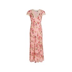 릭소 플로럴 레이스 미디 드레스