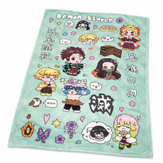 귀멸의 칼날 스타일 귀여운 극세사 담요 탄지로 네즈코 젠이츠 이노스케