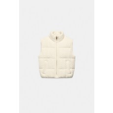 ZARA 케이블 니트 패딩 베스트 - 크림 6318/226/712 506437445