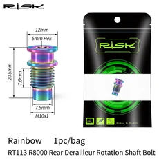 호환 위험 1 pc 티타늄 합금 R8000 뒷 변속기 회전 볼트 고정 나사 도로 R8000 자전거 변속기 고정 볼트, 02 1pc R8000 Rainbow, 1개