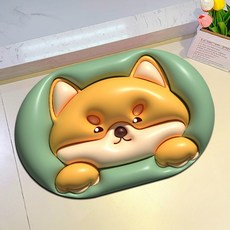 폴라도레 빨아쓰는 규조토 발매트 착시 3D 입체 귀여운 캐릭터 주방 욕실 화장실 매트, 1.개구쟁이시바, 1개