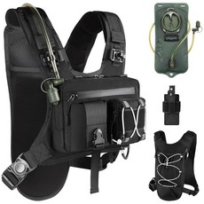 2L 워터 블래더 기어 홀스터 러닝 베스트 하이드레이션 백팩 경량 조절 가능한 데이팩 반사 가방 여성용 사이클링 레이스 마라톤, 슬링 조끼 체스트백, 2L 워터 블래더 기어 홀스터 러