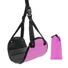 기내 발받침대 조절 가능한 비행기용 여행용 해먹, 로즈 레드