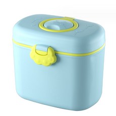 奶粉分裝罐 攜帶式密封奶粉盒 奶粉罐, 大號-藍色 (附勺子), 1個