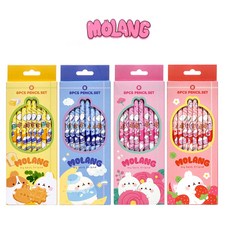 몰랑이 연필 연필8본입, 4개입(진핑크+연핑크+옐로우+블루)