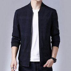 바람막이 점퍼 봄버 자켓 경량 간절기 체크 상의, 1개, 블랙 105
