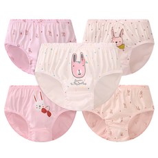 DING DONG DANG KIDS 女童用純棉三角內褲5件組 GP046