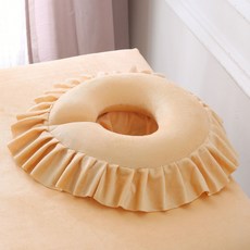 구멍 쿠션 미용 패드 베개 실리콘 화이트 마시지샵 얼굴, 1개, 대형 면 코어 오렌지 분리세탁