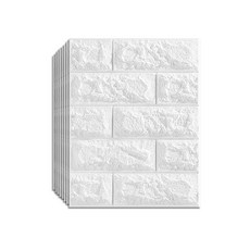 폼브릭 폼블럭 비스코스 작은사이즈 벽지 3d 입체벽지 방수방습벽지 사이즈 35*35cm/35*38.5cm 두께 3mm/4.5mm, 흰색 벽돌 35*38.5cm, 3mm [2매/세트], 1개