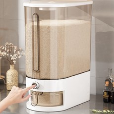 簡約按壓米桶 防蟲防潮密封米箱 麵桶 米麵雜糧儲存容器, *藍色-儲料罐,無規格, 1個