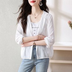 루스리더 여성 자외선 차단 후드 바람막이 M728