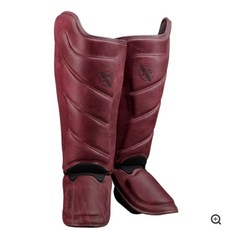 古川小夫 HAYABUSA護腳脛 真皮 散打MMA皮革護腳脛 - 酒紅色, 1個