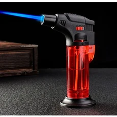 금속 고온 높은 화력 풍선 라이터 방풍 제트 불꽃 휴대용 토치 야외 캠핑 바베큐, 09 ABS-Red