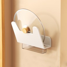 무타공 알루미늄 냄비 뚜껑 걸이 후라이팬 도마, 1개, 화이트, 1단