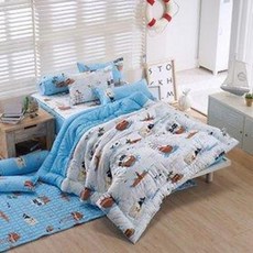 라움베딩 로저 아동 순면트윌 차렵카페트세트 SS, 화이트