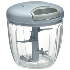 廚房手拉切碎器 手拉式切蒜器 切菜器 絞肉器 蒜泥機 攪拌器 拉繩式切菜機 食物調理器, 藍色, 1個