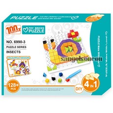 [오로라](산골소년)달팽이 퍼즐 블럭 놀이 교육용 완구 4in1, 1개