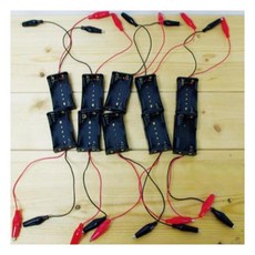 과학수업 집게발 건전지 캡 AA2구 10개 중등기관 과학실험키트 회로키트용, 1세트