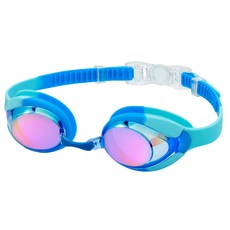 TaBLiER Easy Fit鏡面兒童泳鏡兒童泳鏡兒童泳鏡幼兒泳鏡, 藍色