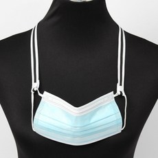 삼선마스크줄 연장스트랩 목에거는 똑딱이걸이 줄무늬