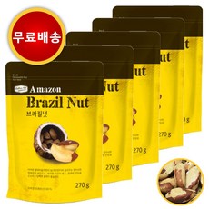 브라질너트 270g x 5봉 프리미엄 견과류 정품 셀레늄의 여왕 브라질넛, 5개