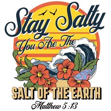 Stay Salty Salt of the Earth 스티커 - 홀로그램 방수 기독교 스티커 3개 세트 - 성경 구절 스티커 Matthew 5:13 - 여성 노트북 물병 저, Stay Salty Salt of the Earth 스