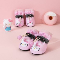 강아지신발 안벗겨지는 캐릭터 메쉬슈즈 사계절용 발보호, 핑크단색(통기성), 1개