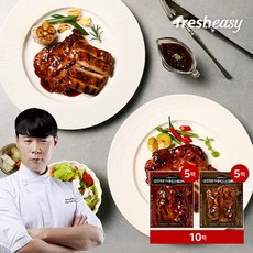 최현석 닭다리살스테이크 10팩(매콤바베큐 5팩 오리엔탈갈릭 5팩), 10개, 130g
