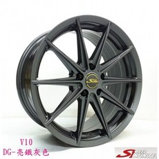 FK鋁圈 18吋 5/108 V10 亮鐵灰鋁合金輪圈，提升操控性與時尚外觀, 1個