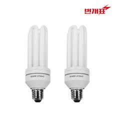 번개표 안정기 내장형 램프 25W T4 3U PAI E26, 주광색, 2개