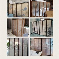 現代奶油風實木新中式屏風隔斷 客廳摺疊移動家用遮擋茶室復古禪意, 1個