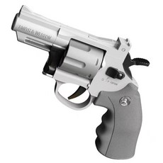 SMITH & WESSON ZP5經典款仿真左輪手槍玩具，配軟彈及彈殼，安全耐用兒童戶外射擊玩具, 灰白, 1套