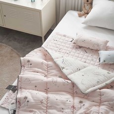 [국내제작] 모달 100% 신생아 아기 이불 유아 이불 옥수수 항균솜 유아용 이불 침구 2color, 핑크