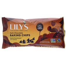 릴리즈 다크 초콜릿칩 Lily's Sweets Dark Chocolate Baking Chips 9 Ounce, 255g, 1개