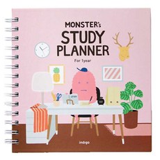 인디고 몬스터 스터디 플래너 1년용, 핑크