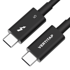 버티탭 인텔 공식 인증 썬더볼트5 240W 120Gbps C타입 케이블, 블랙, 1개, 1m