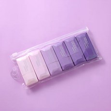 라운드월 그라데이션 컬러바디 수정테이프 6종 세트 5mm 화이트, 1세트, 퍼플