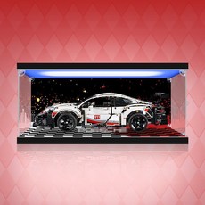 樂高保時捷911 RSR 42096專用展示盒，亞克力透明防塵罩，積木模型收納盒, 1個, 木塑子母扣款2mm,42096保时捷911RSR展示盒（