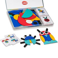 리키 3세 이상 종료 나무 모양 퍼즐 36개 블록 & 60장 개발 교육 활동 여행 보드 게임 4-8세