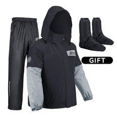 오토바이 우의세트 비옷 스타 필드 라이딩 레인 코트 세트 얇은 반사 방수 의류 분할 팬츠, XXXL, 4)Black