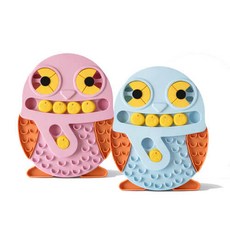 히야펫 반려동물 부엉이 2in 1 두뇌개발&슬로우식기, 1개, 핑크