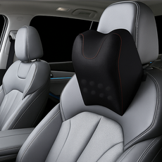 고급 격자무늬 천 자동차 목베개 메모리폼 차량용 목쿠션, 1개, 블랙