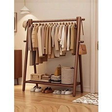 [럭셔리 골드] 이동식 행거 스탠드 옷걸이 철제 2단 행거, 80cm 크림 화이트