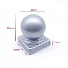 아연 도금 강철 기둥 캡 볼 피니얼 돔 사각형 원형 울타리 가드레일 기둥용, 10. Square 100mm