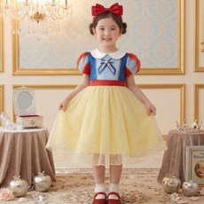 모모토리 유아 여아 어린이 로얄 카라 스노우 화이트 백설공주 드레스