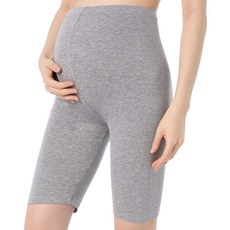 QingWan 여성용 요가 임신 반바지 레깅스 임산부 무릎 길이 반바지 복부 위 회색., Medium, 회색